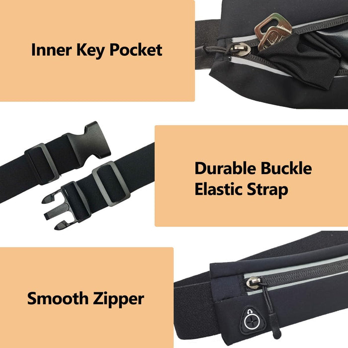 Slim Running Belt Fanny Pack for Men Women, Running Phone Holder Runners Pouch Waist Pack for Workout, Money Belt, Runni