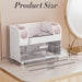 Large Makeup Organizer Countertop with 6 Brush Holders, White