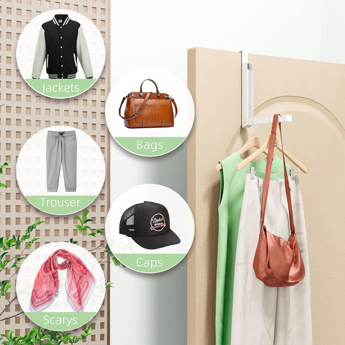 Over The Door Hanger Folding Clothes Drying Rack, Folding Hanging Coat Rack for Indoor Laundry Room Compact Small Space 