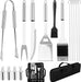 Grill Utensils Set,15 Pcs Stainless Steel BBQ Accessories Set