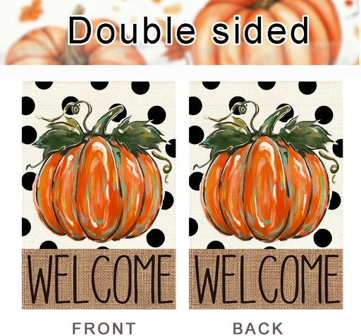 Fall Garden Flags 12x18 Double Sided Pumpkin Thanksgiving Decor