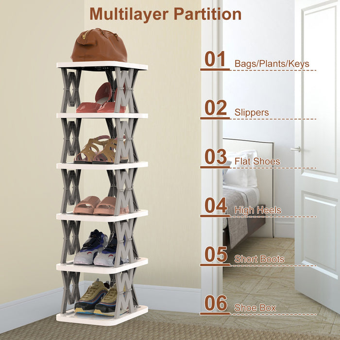 Six-Tier Foldable Shoe Rack
