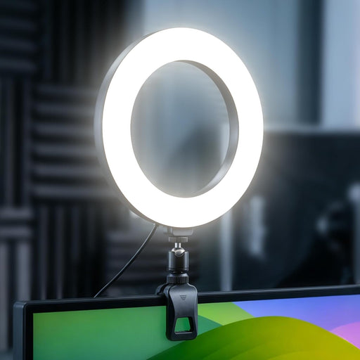 6" Ring Light with Desk Tripod Stand and Clip