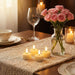 Ivory Flameless Wax Tealights with Remote Batteries, Realistic Flickering LED Tea Votive Candles Set of 10