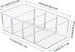 8 Pack Food Storage Organizer Bins, Clear Plastic, 4 Compartments