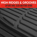 FlexTough Floor Mats for Cars, Black Deep Dish All-Weather Car Mats, Waterproof Trim-to Fit Automotive Floor Mats for Ca