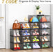 Sturdy Clear Shoe Organizer with Magnetic Door, Stackable Shoe Storage Box