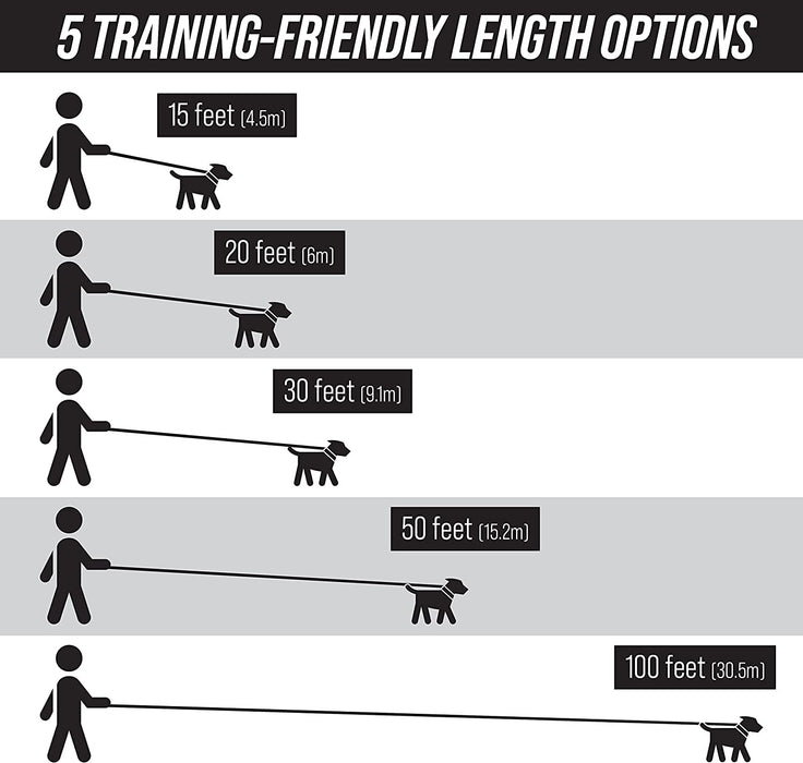 Free Range - 3/4 Inch Nylon Training Leash - for Large and Medium Dogs - Long Lead with Handle - Great for Training, Play, Camping, or Backyard (50 Ft, Orange)