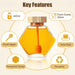 1PC 380ml Clear Glass Refillable Hexagon Shape Honey Pot Jar with Wooden Dipper Sticks and Lid Syrup Dispenser Container Empty Bottle Food Storage for Home Kitchen