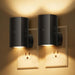 2 Pack Black Night Lights with Rotating Plug, Soft White