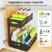 Under Sink Organizer, 2 Pack 2 Tier Pull Out Under Cabinet Organizer Shelf with Pad for Framed Cabinets, Metal Slide Out