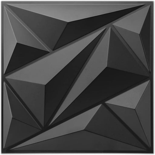 33 Pack 3D Wall Panels Diamond, Black, 12''x12''