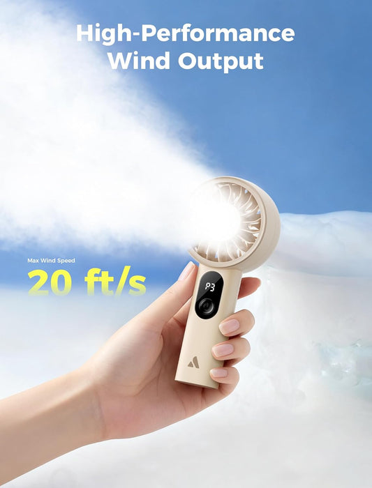 Mighty Portable Fan, Powerful Handheld Fan, USB Rechargeable
