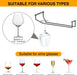 14-Inch Wine Glass Holder - Under Cabinet Metal Stemware Rack for Kitchen Bar - Single Rail Hanging Storage Hanger, Set 