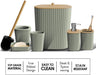 Bathroom Set - Sage Green Bathroom Accessories Set, 6PC Bathroom Accessory Set, Bathroom Sets with Toilet Brush, Trash C