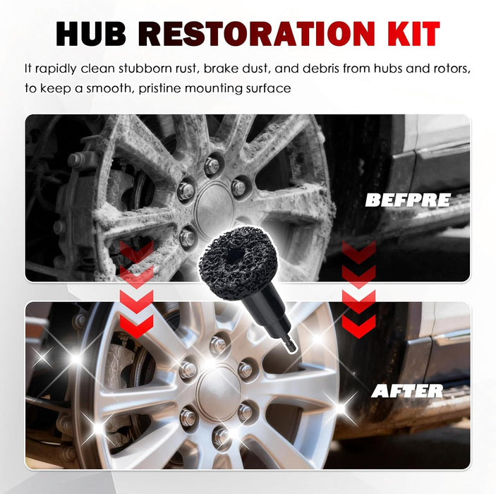 All-in-One Wheel Hub Cleaning Tool Kit,Brake Rotor Cleaning Tool