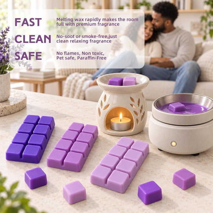 Wax Melts, Fall Scented Soy Wax Cubes, Lavender Scent for Sleep
