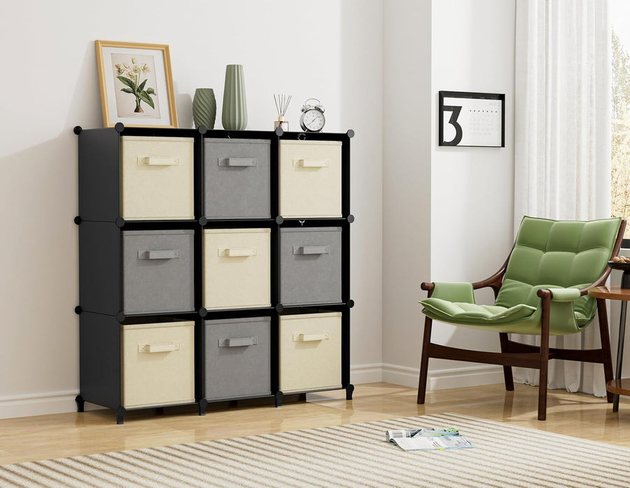 Closet Organizers and Storage, 9 Cube Storage Organizer, Black