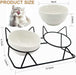 Elevated Tilted Cat Bowls for Indoor Cats，Raised Ceramic Cat Bowl Elevated 15°,Pet Feeding Bowls for Food and Water Anti