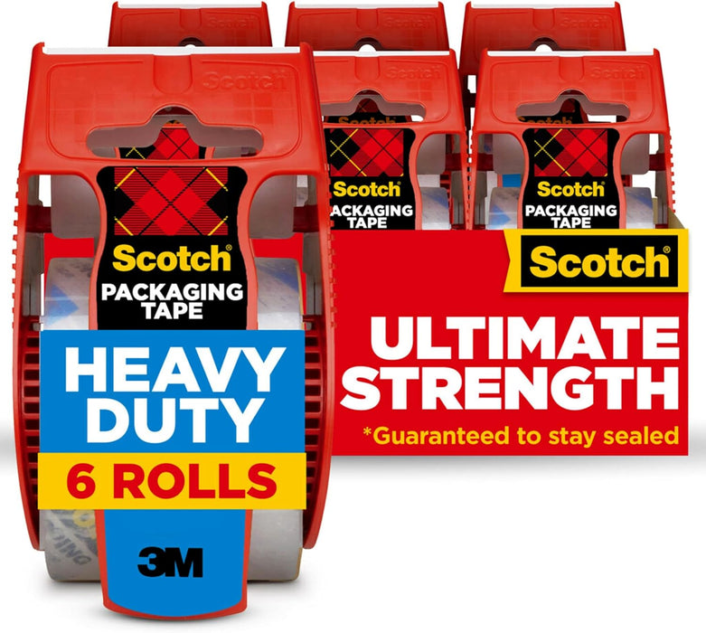 Scotch Heavy Duty Packing Tape, 1.88 in x 800 in, 6 Rolls