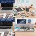 Small Desktop Whiteboard -Glass Dry Erase Board Computer Keyboard Stand White Board Surface Pad with Drawer, Desk Organi