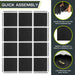 Exercise Puzzle Mat ½-inch, EVA Interlocking Foam Floor Tiles for Home Gym, Workout Equipment, Kids Play Areas, Black, 48 SQ FT - 12 Tiles