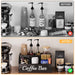 Coffee Station Organizer for Countertop – Wooden Coffee Bar Organizer with Adjustable Dividers,Holds K Cup Pod & syrup bottles, for Kitchen, Office, or Bar and Tea Station, Black