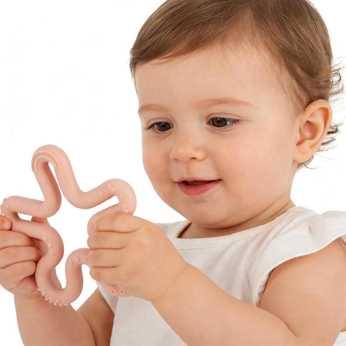 3pcs Coral Flower Teether Ring Baby Teething Toys Silicone Teether