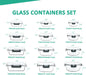24 Pieces Glass Food Storage Containers Set, Gray