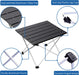Portable Camping Table,Aluminum Folding Beach Table (Black-S)