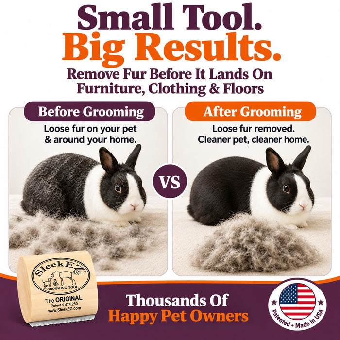 Cat Brush for Shedding - Deshedding Brush for Cats - Patented Grooming Tool for Removing Loose Fur, Undercoat & Hair - Made in USA - Works on Short, Medium & Long Coats