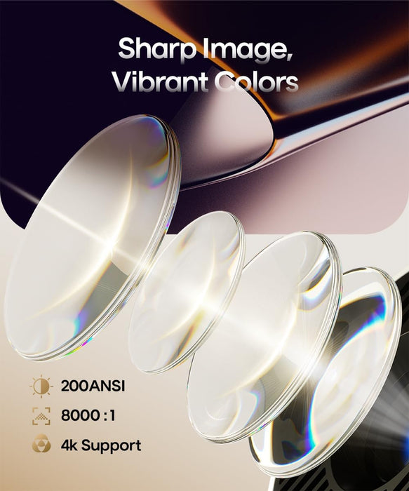 2026 Upgraded HY300PRO Mini Projector with WiFi and Bluetooth, Portable Projector 4K Support, Auto Keystone, 180 Degree Rotation, Smart Proyector for Home Outdoor