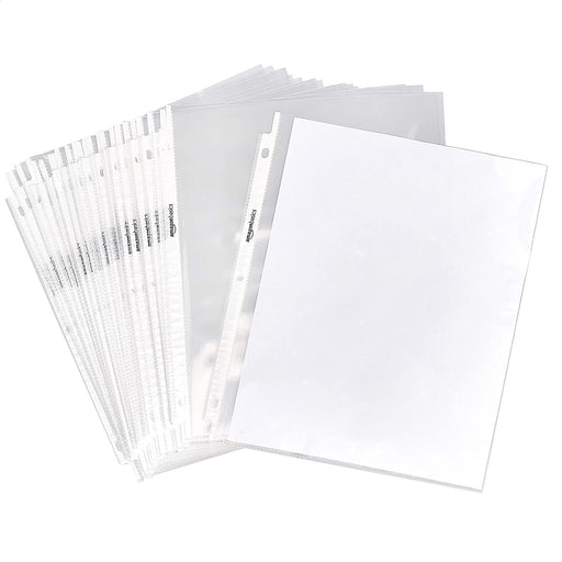 Sheet Protectors for 3 Ring Binder, Lightweight, Acid-Free, Clear Plastic Sleeves, Letter Size, 8.5 x 11 Inch, 100-Pack