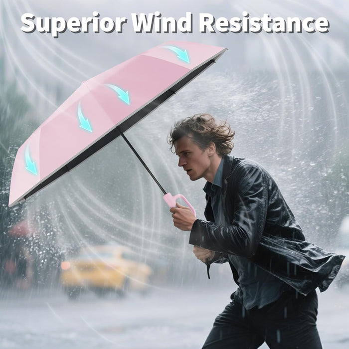 Travel Umbrella with UV Sun Protection, Large Rain Umbrellas
