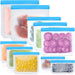 Reusable Silicone Food Storage Bags, 10 Pack 4 Size Leak proof Dishwasher Safe Reusable Freezer Bags for Food Storage Co