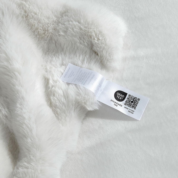 Faux Fur Throw Blanket for Couch, Fuzzy Soft Plush Thick Bubble Blanket for Sofa Bedroom Living Room, 50 * 60 Inches Cream White