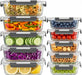 10 Sets 36 oz & 12 oz Glass Food Storage Containers with lids, Gray