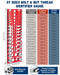 57 Nut and Bolt Thread Checker with 21 Standard &17 Metric &19 Drill Gauges