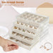 Earring Organizer 5 Drawers Acrylic Jewelry Box for Women, Warm White