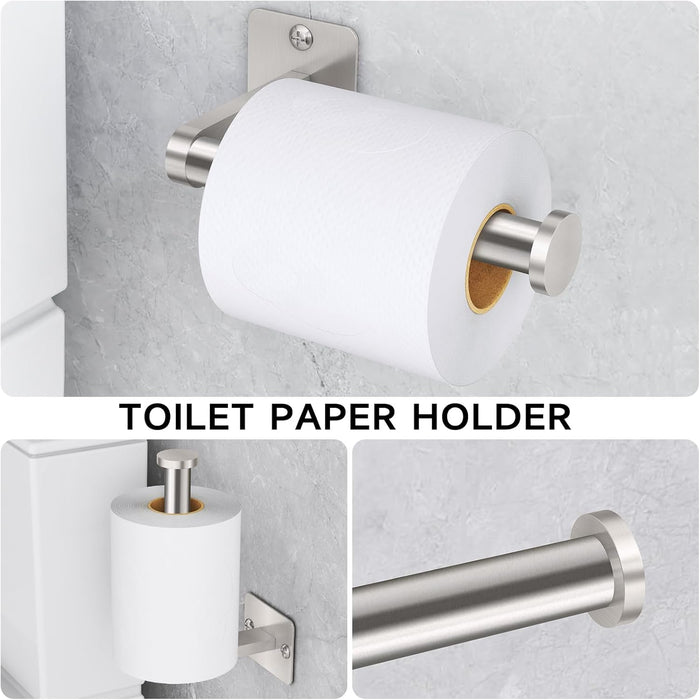 Brushed Nickel Bathroom Accessories Set, 4 PCS Bathroom Hardware Set