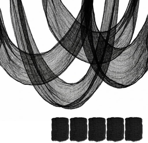 5Pcs Halloween Creepy Cloth Black 30×72inch - Halloween Decorations Clearance - Creepy Spooky Halloween Decorations Outd