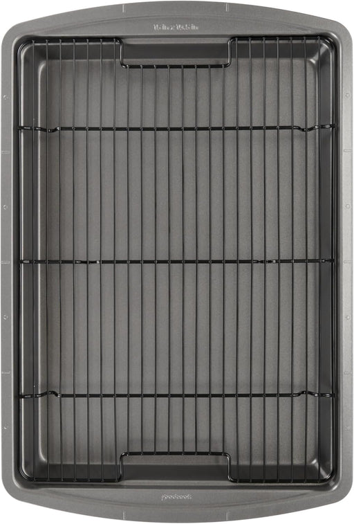 Nonstick Carbon Steel Baking Pan & Raised Wire Rack, 15x10.5-Inch