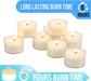 96 Count White Unscented Smokeless Long Burning Clear Cup Tea Light Candles with 6 to 7 Hour Burn Time