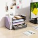 Wood Desk Organizers and Accessories with File Holder & Catalog Racks