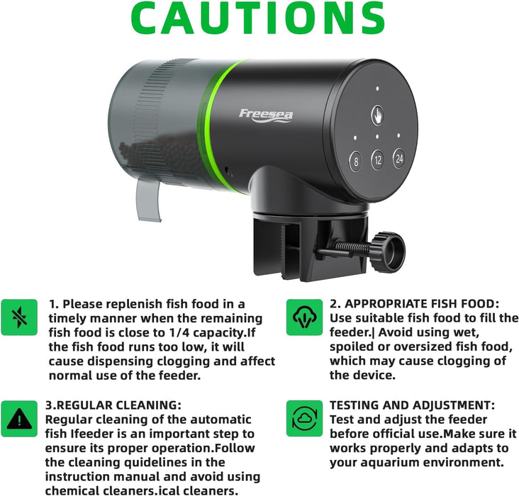 Automatic Fish Feeder for Aquarium: One-Touch Easy Setup & 3 Timers