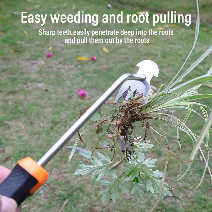 Weed Remover Tool,Portable Garden Weeder Tool,New Gardening Weeding Tools,for Garden Hand Tools for Vegetable Gardening Backyard Farm Planting & Uprooting Weeding Tool (Rubber Handle)