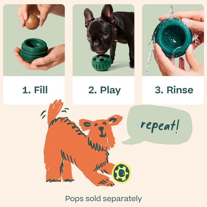 Pupsicle Interactive Dog Ball Toy for Dogs 25-75 lbs - Green