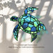 Sea Turtle Suncatcher Decor, Sea Turtles Stained Glass Window Hanging for Turtle Lovers, Wall Decor for Indoor Outdoor.