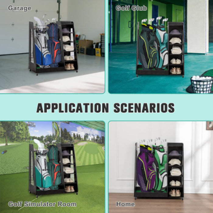 Two-Bag Wooden Golf Storage Rack