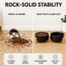 Ceramic Dog and Cat Bowl Set with Wooden Stand, Modern Cute Weighted Food Water Set for Small Size Dogs (13.5OZ) & Medium Sized Dogs (28.7OZ) & Cats (1.7 Cups, 2 × Black)